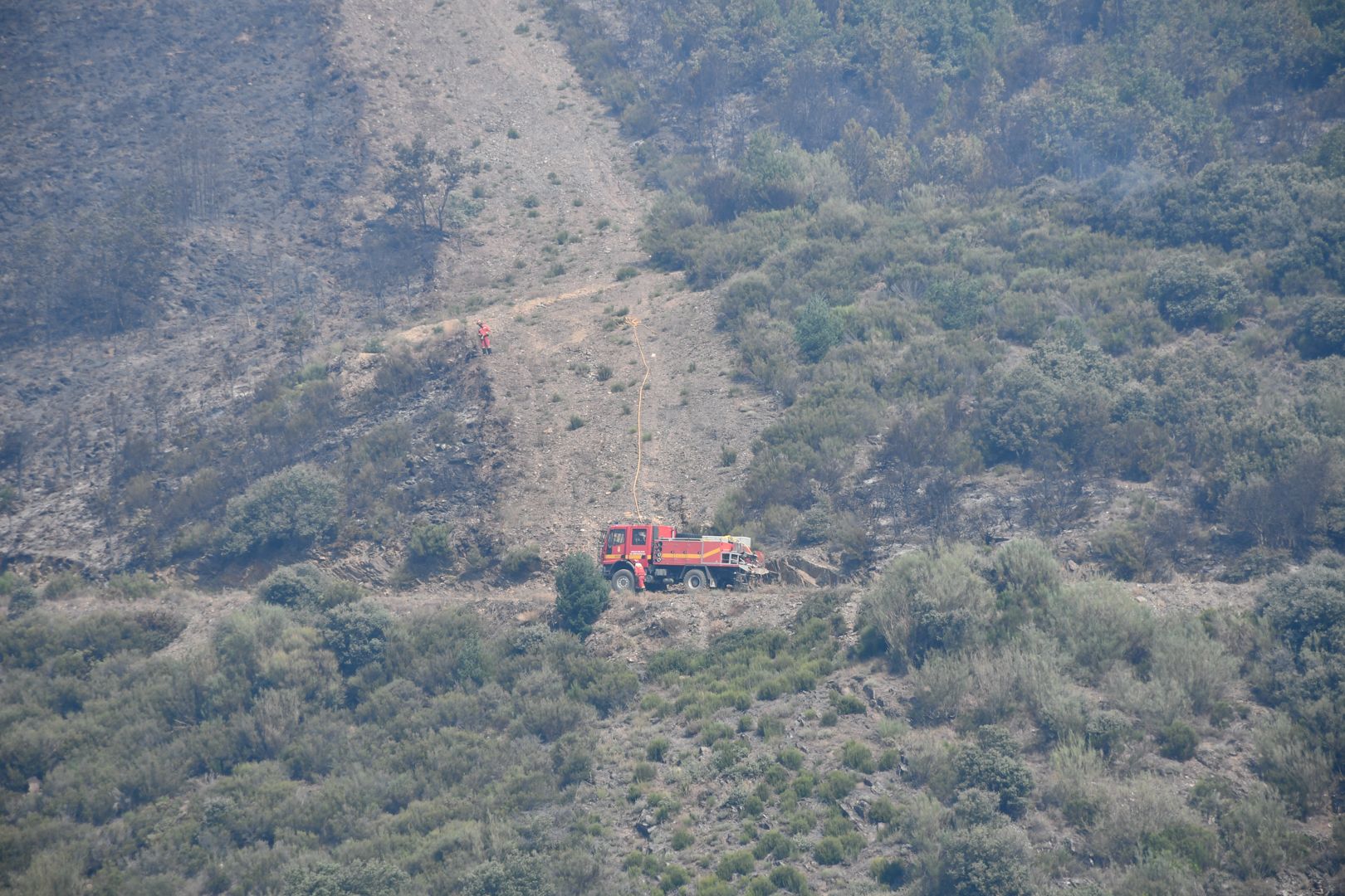 Incendio Monte de Valdueza desde dentro
