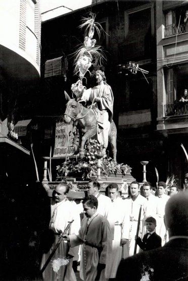 La Borriquilla en la plaza del Cristo (años 60)