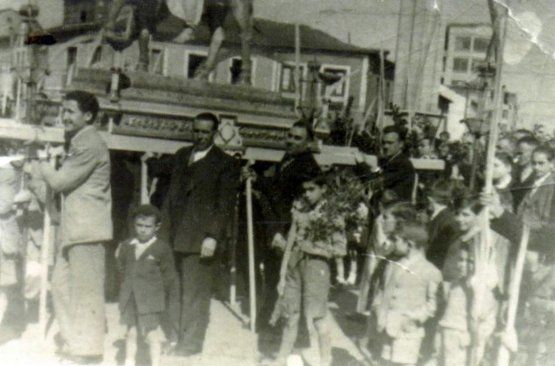La Borriquilla en la plaza Lazúrtegui (años 40)