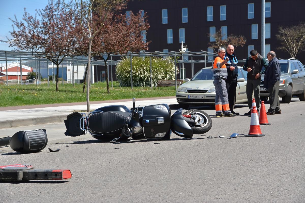 Imagen del accidente de una moto 