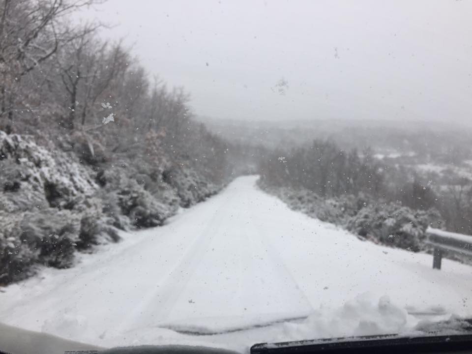 Estado de la carretera en Foncebadón (Facebook de Foncebadón)