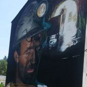 Mural dedicado a la minería en Igüeña