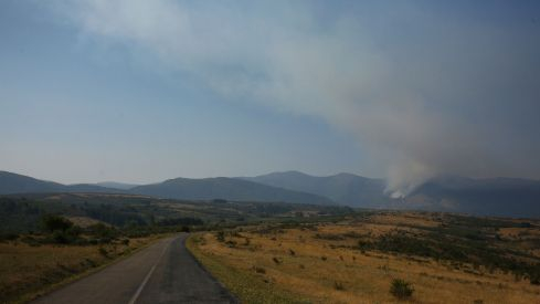 Incendio Montes de Valdueza  en Peñalba de Santiago
