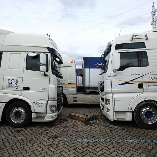 Huelga de camioneros en El Bierzo Huelga de camioneros en El Bierzo