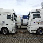 Huelga de camioneros en El Bierzo Huelga de camioneros en El Bierzo