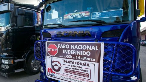 Protesta de transportistas por la capital burgalesa