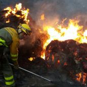 Imagen de archivo de un bombero forestal Imagen de archivo de un bombero forestal