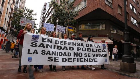 Imagen de la manifestación en Ponferrada en defensa de la sanidad pública