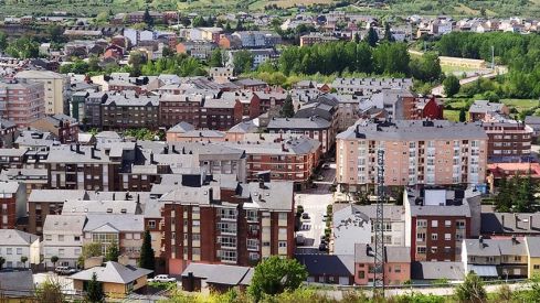 Imagen panorámica de Bembibre, desde La Corona