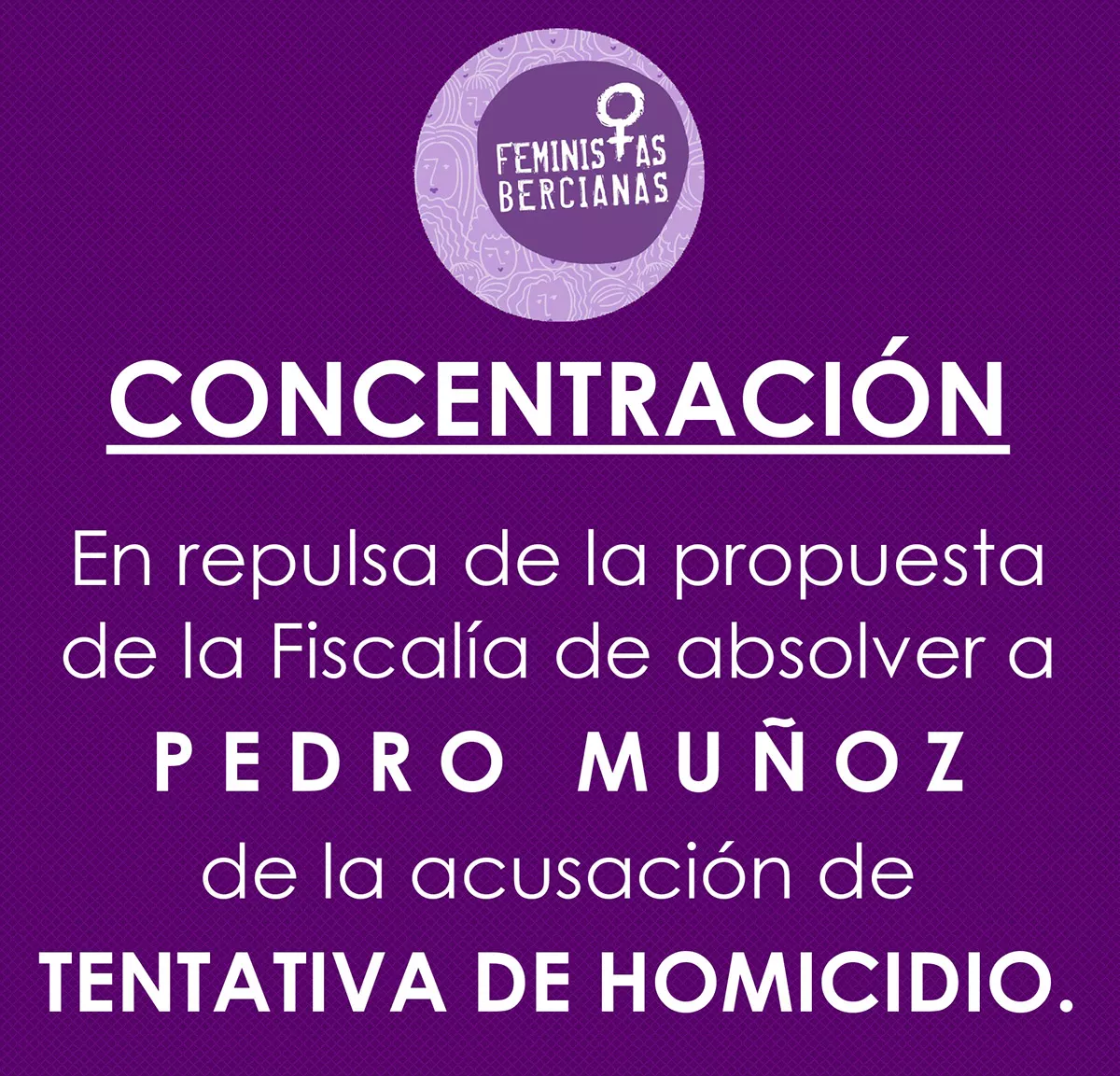Cartel de la concentración de la Asociación Feministas Bercianas