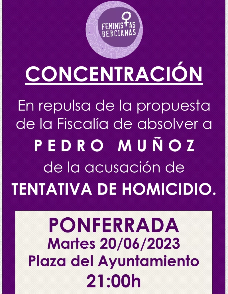 Cartel de la concentración de la Asociación Feministas Bercianas