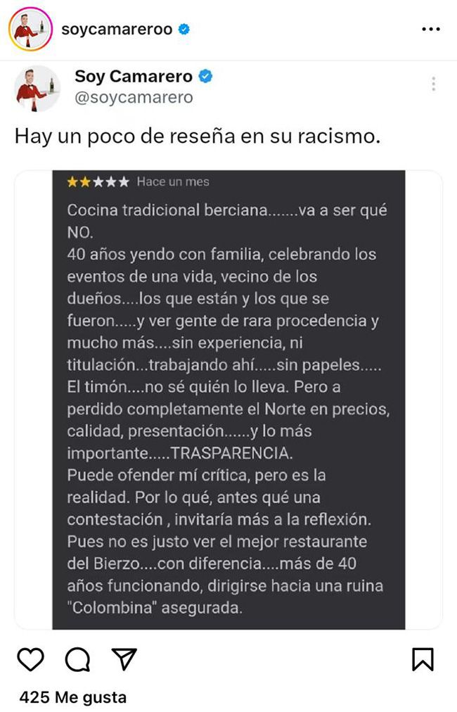 Reseña @soycamarero. Reseña @soycamarero.