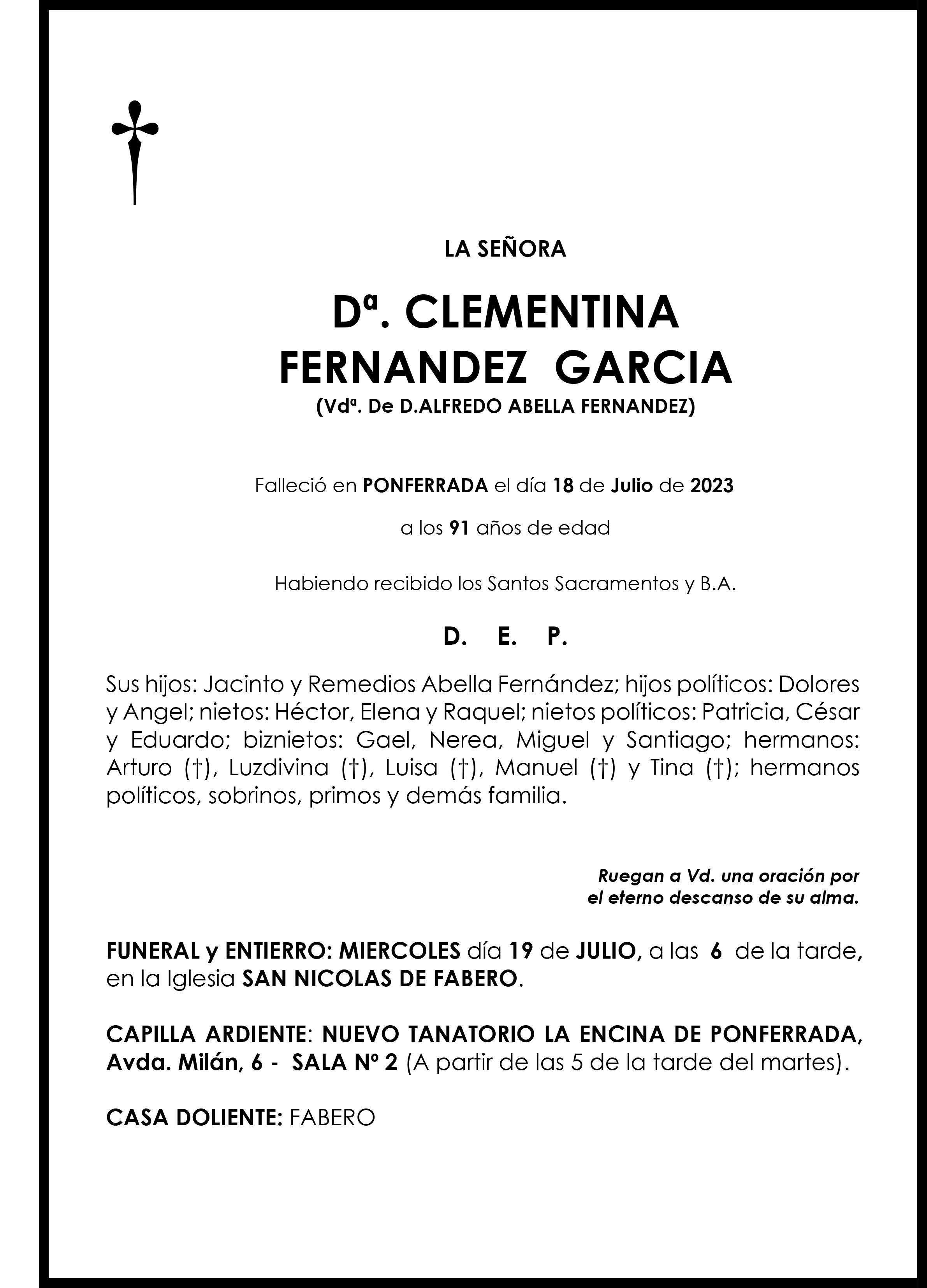 CLEMENTINA FERNANDEZ GARCIA