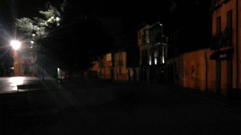 Zona del casco antiguo de León donde la iluminación brilla por su ausencia 