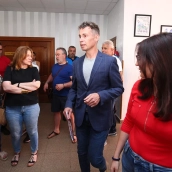 El alcalde de Villablino, Mario Rivas, durante su pleno de investidura