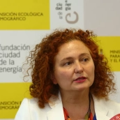 La directora del Instituto para la Transición Justa, Laura Martín, durante su visita de trabajo al Bierzo