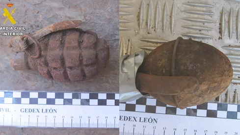 Granadas encontradas en Congosto