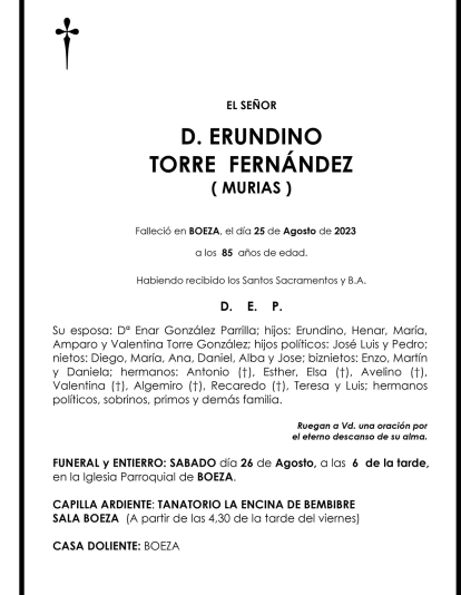 ERUNDINO TORRES FERNANDEZ