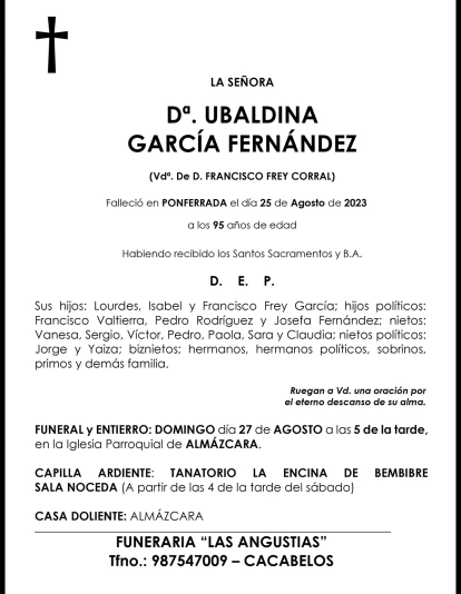 UBALDINA GARCIA FERNANDEZ 