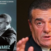 Ismael Álvarez y la portada de su libro 'Escrito queda'