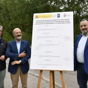 El presidente de la Confederación y los Alcaldes de Carracedelo y Camponaraya