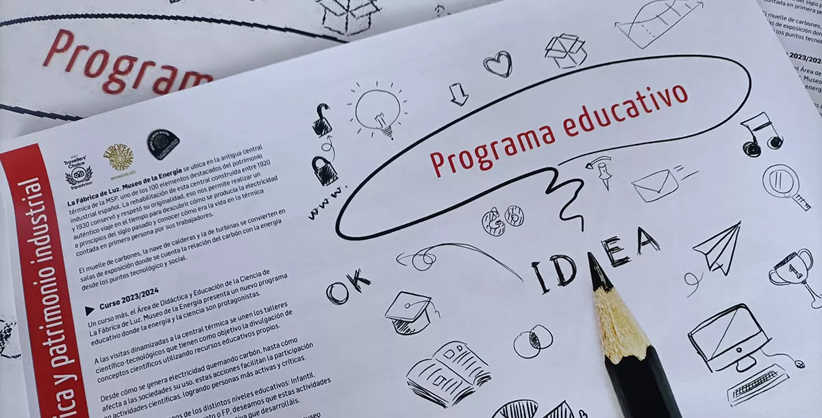 Imagen del cartel de la presentación del programa educativo de La Fábrica de Luz. Museo de la Energía