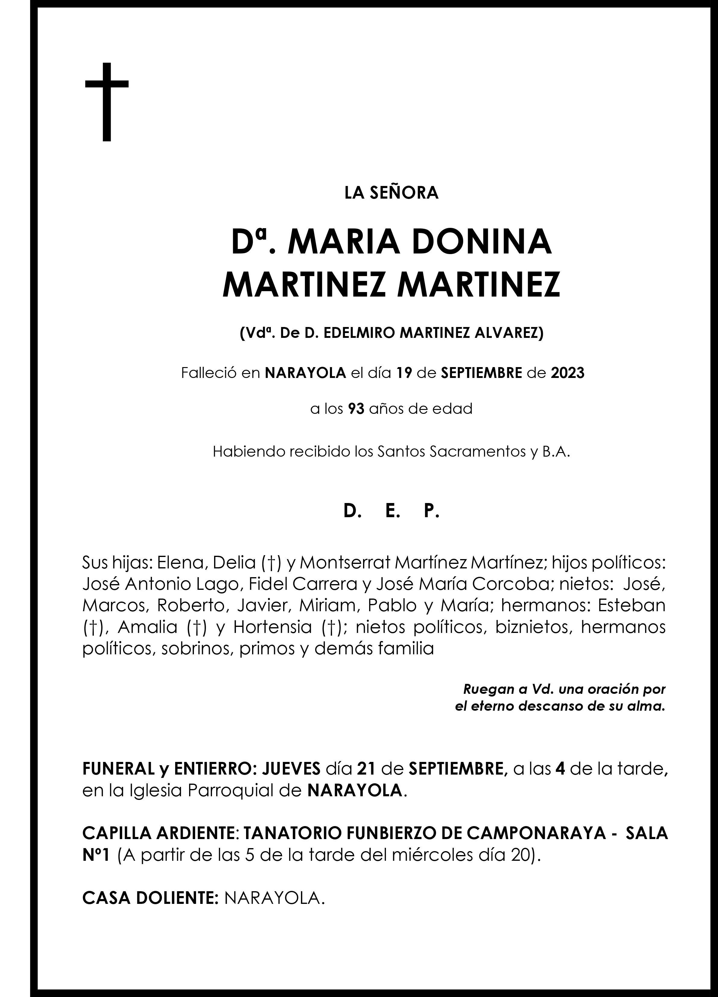 MARIA DONINA MARTINEZ MARTINEZ