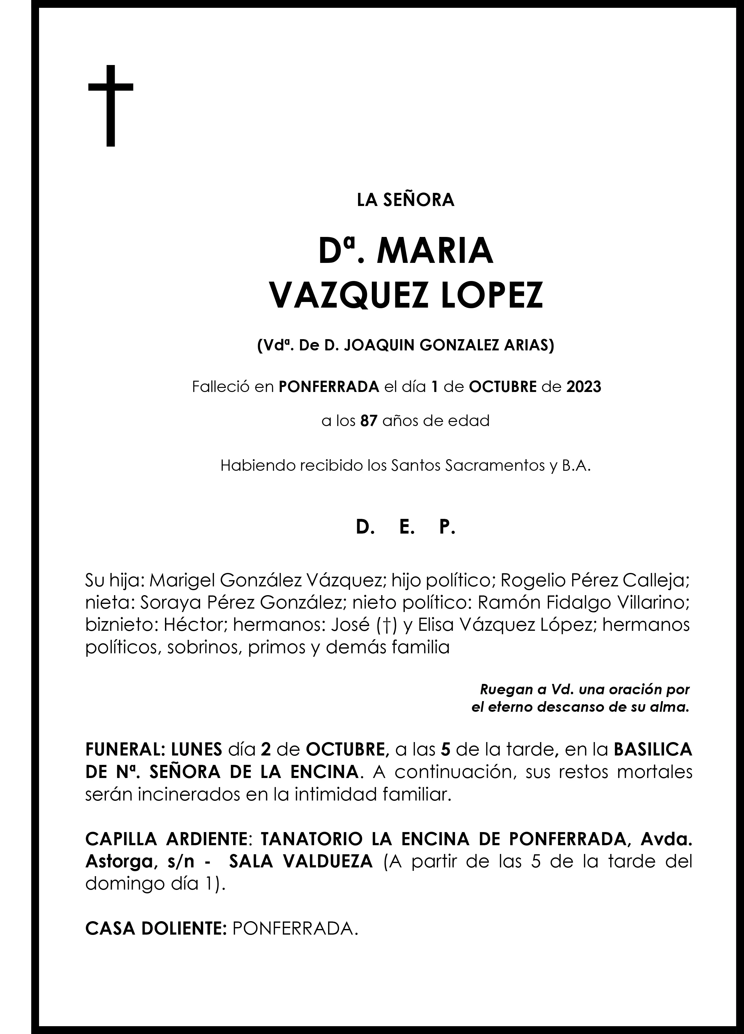 MARIA VAZQUEZ LOPEZ