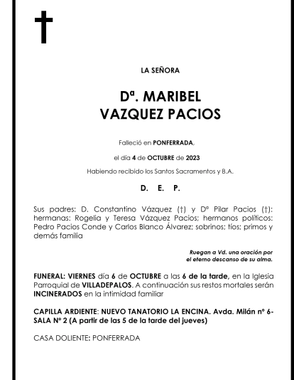 MARIBEL VAZQUEZ PACIOS