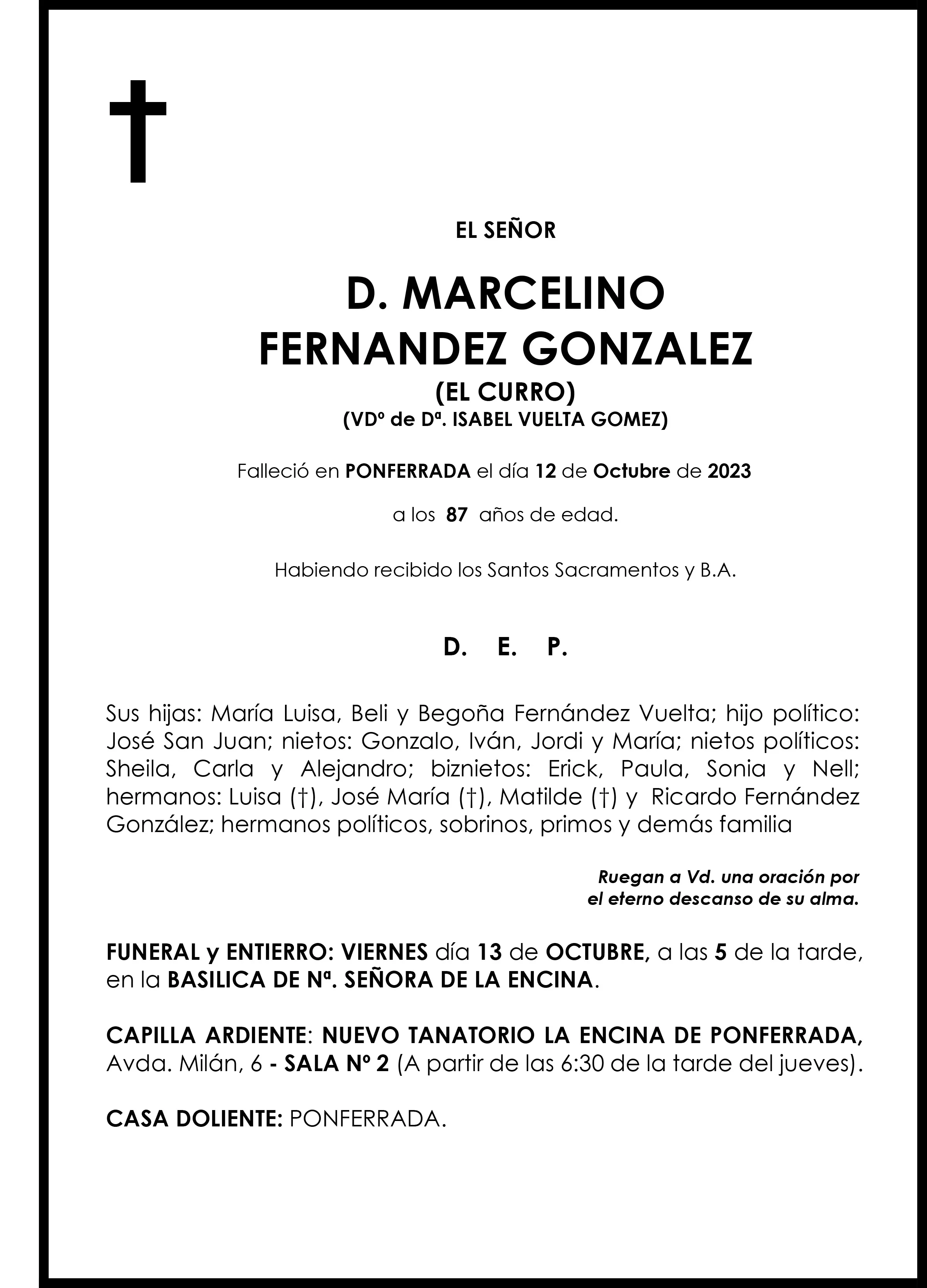 MARCELINO FERNANDEZ GONZALEZ