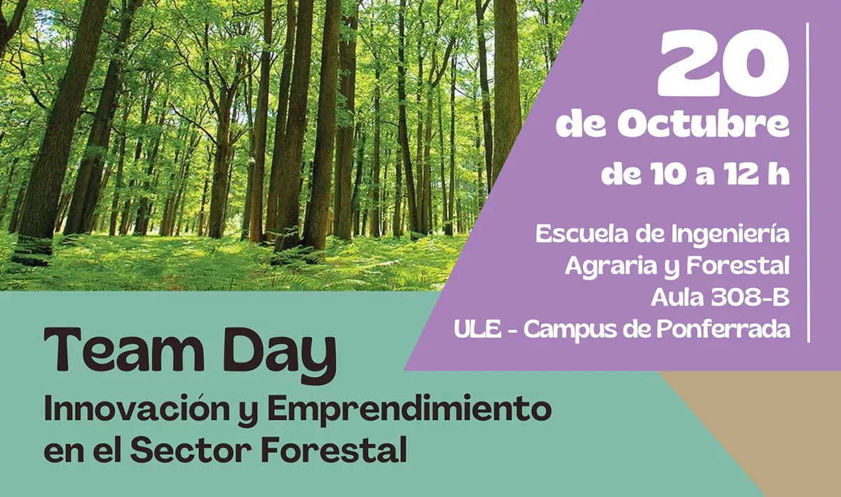 Cartel 'Team Day Forestal' Campus de Ponferrada.