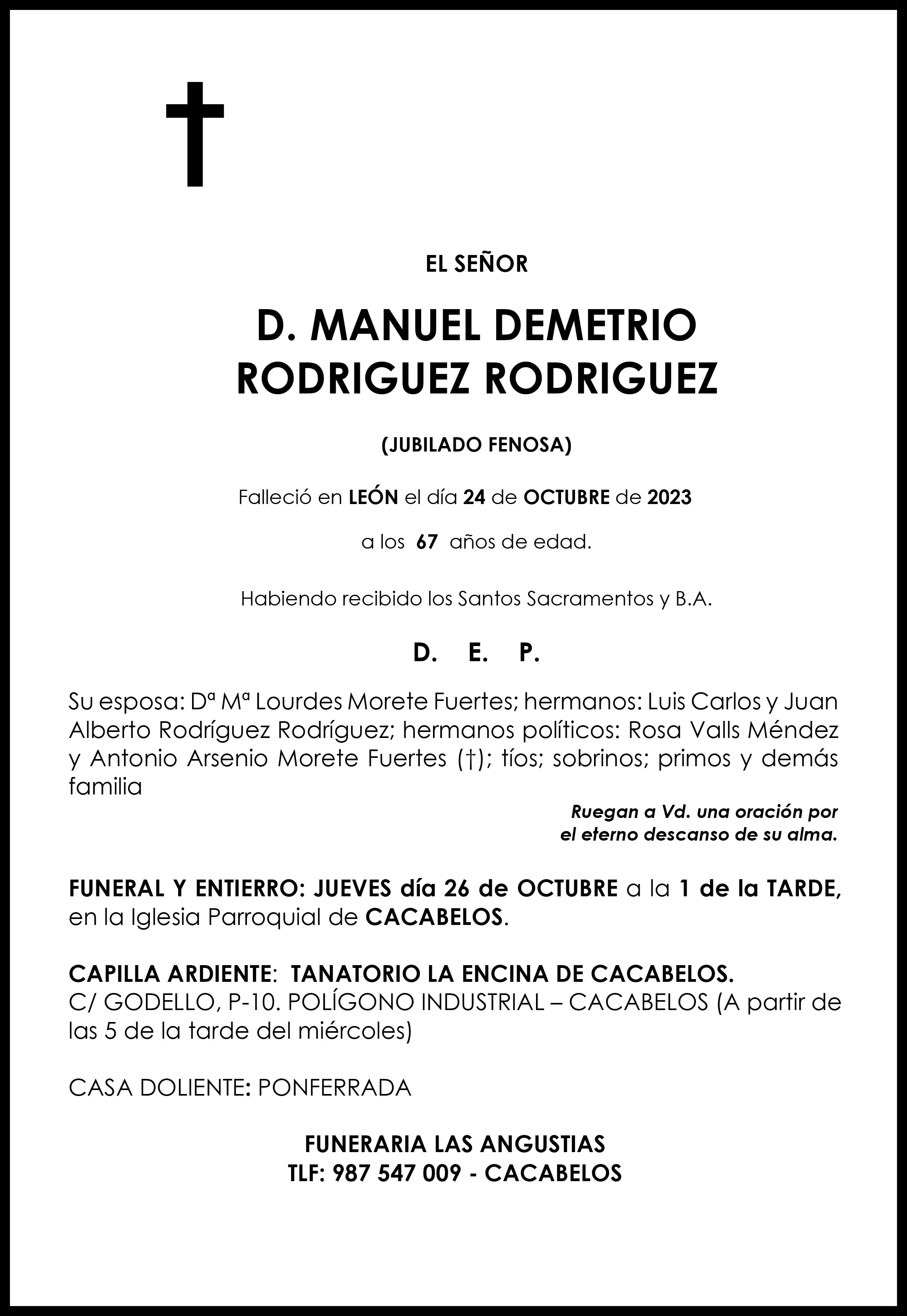 MANUEL DEMETRIO RODRIGUEZ RODRIGUEZ