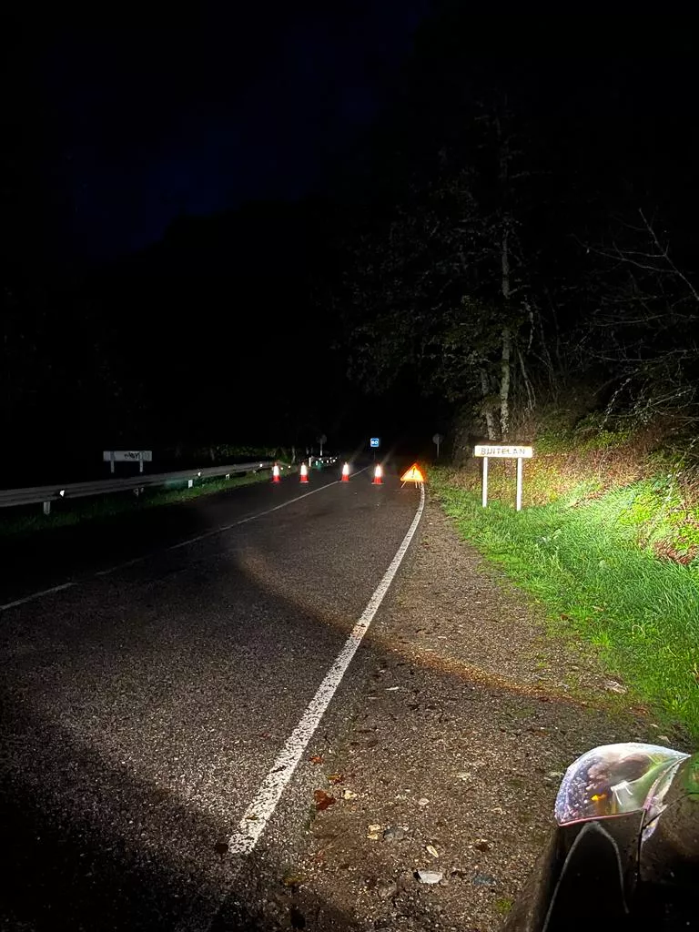 Corte de la carretera en Ruitelán