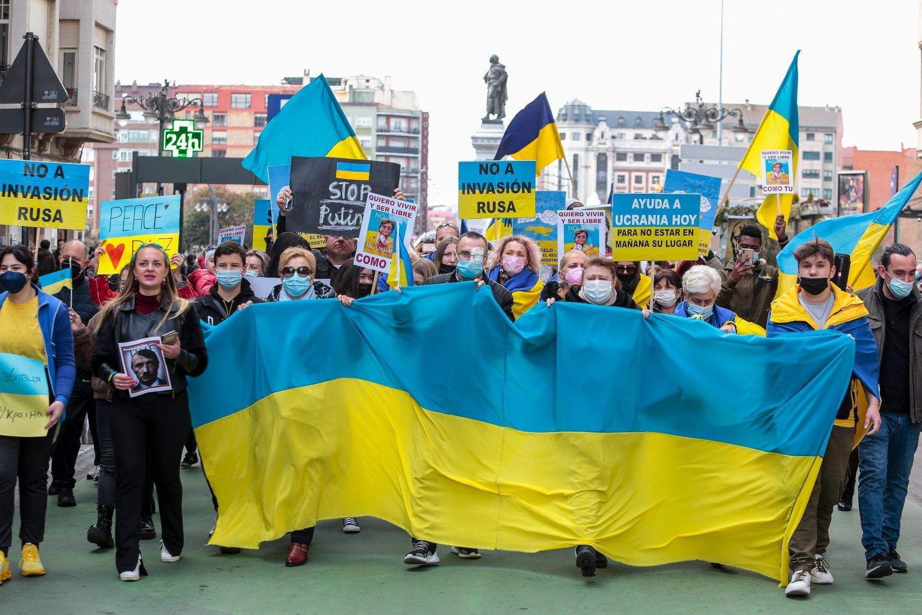 Manifestación en apoyo a Ucrania en León. FotoArchivo ICAL