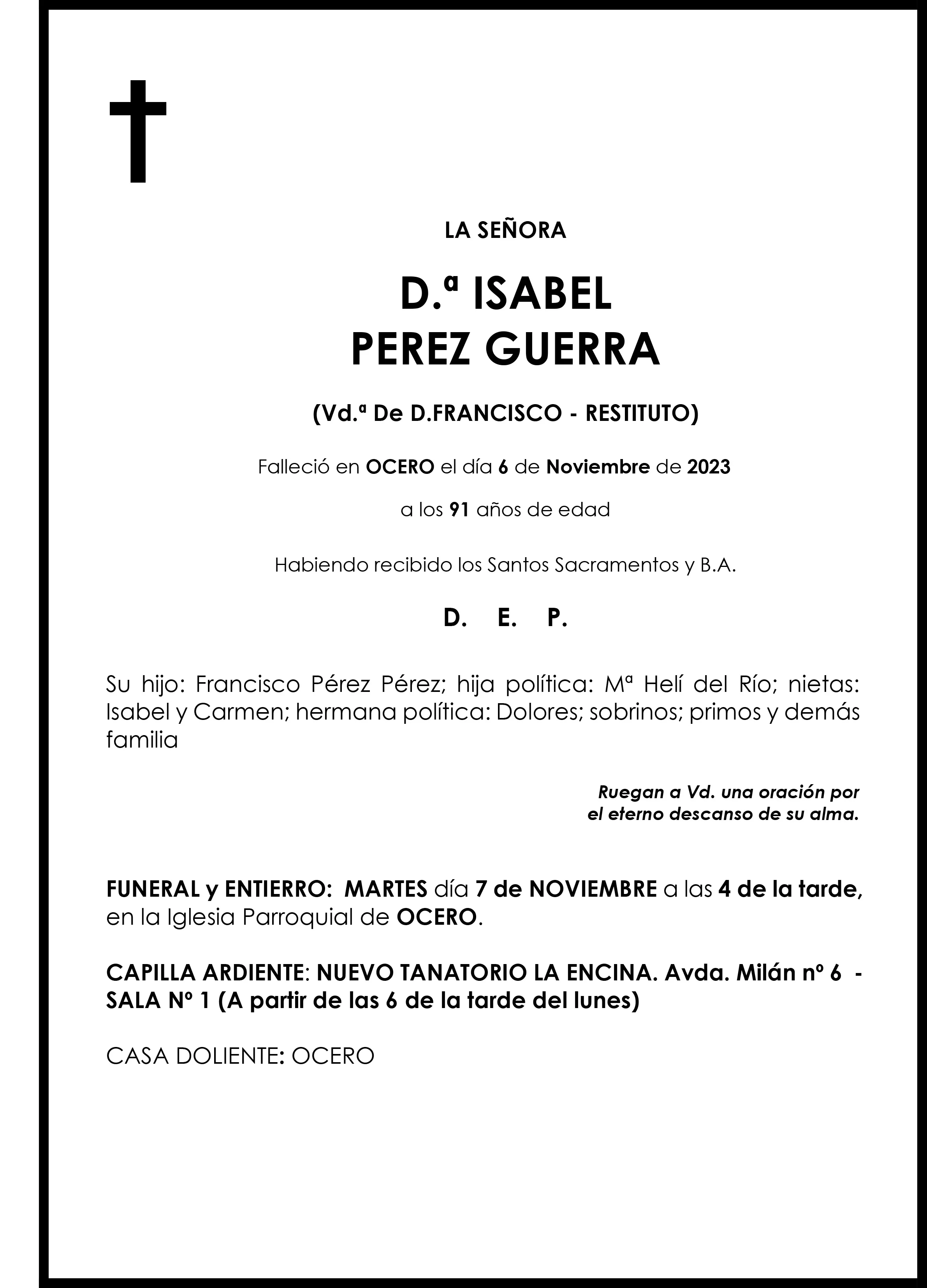 ISABEL PEREZ GUERRA