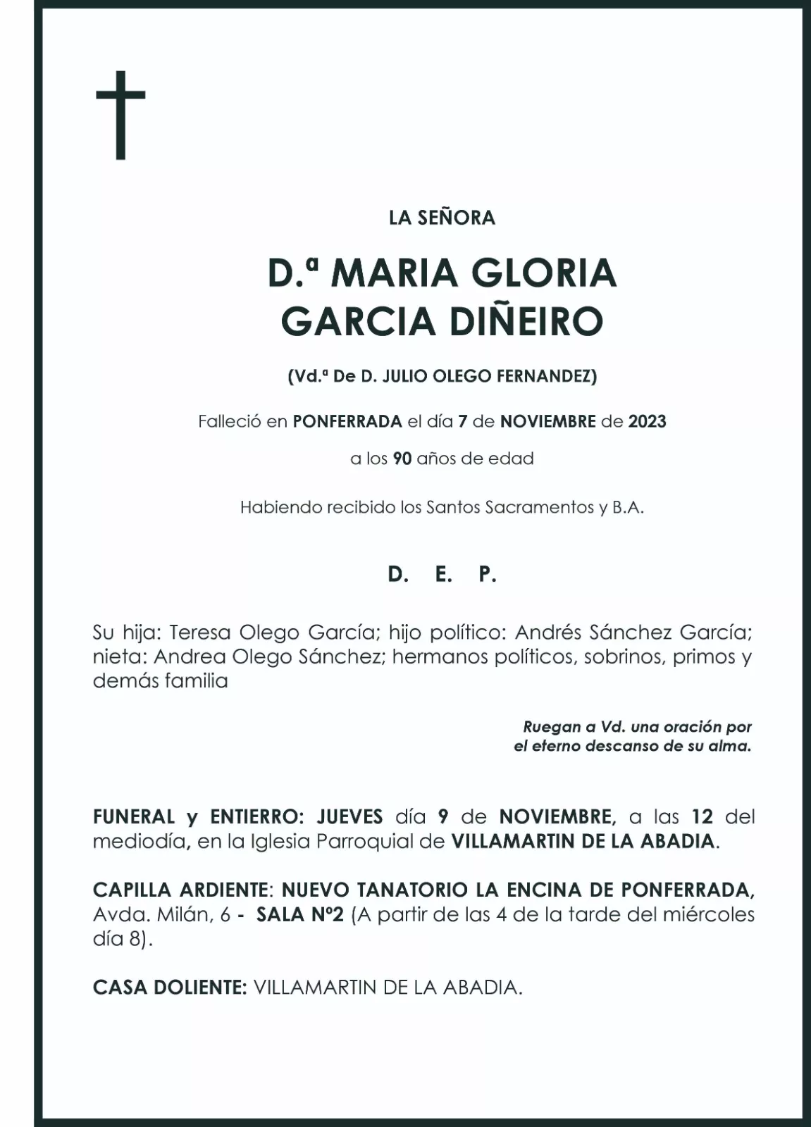 MARIA GLORIA GARCIA DIÑEIRO