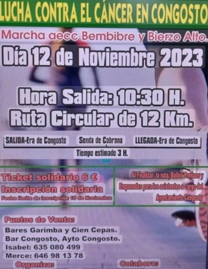 I Marcha solidaria a favor de la lucha contra el cáncer en Congosto