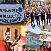 Concentración en León contra la amnistía y el acuerdo entre PSOE y Junts 