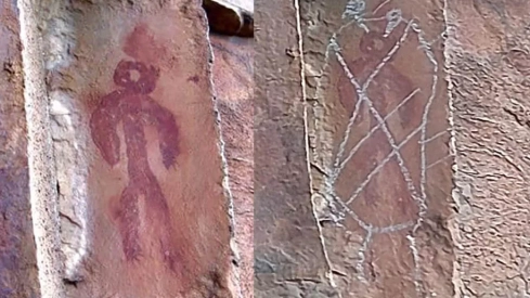 Vandalismo sobre las pinturas rupestres de Peña Piñera