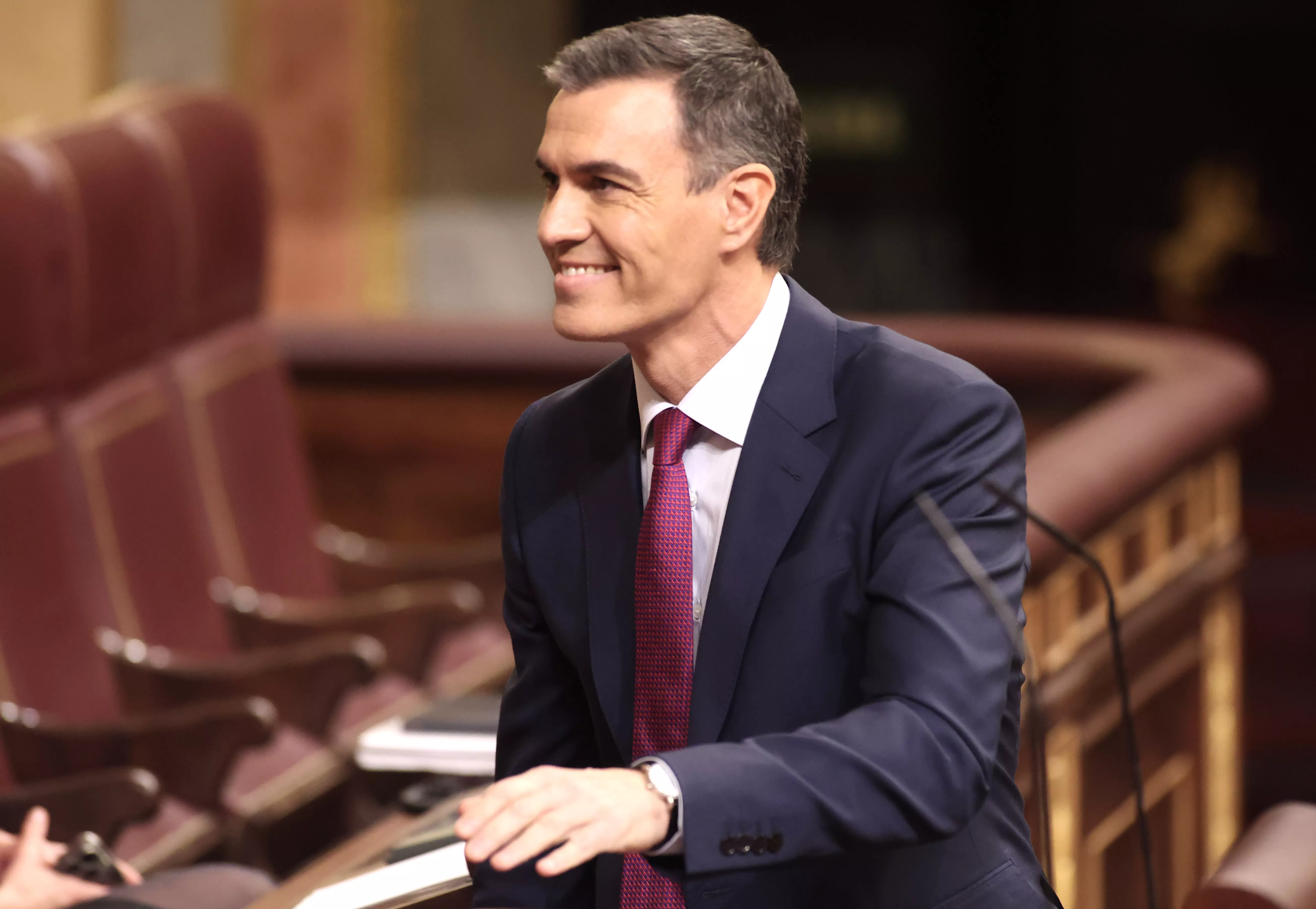 El presidente del Gobierno en funciones, Pedro Sánchez, durante su intervención en el debate de Investidura (5)