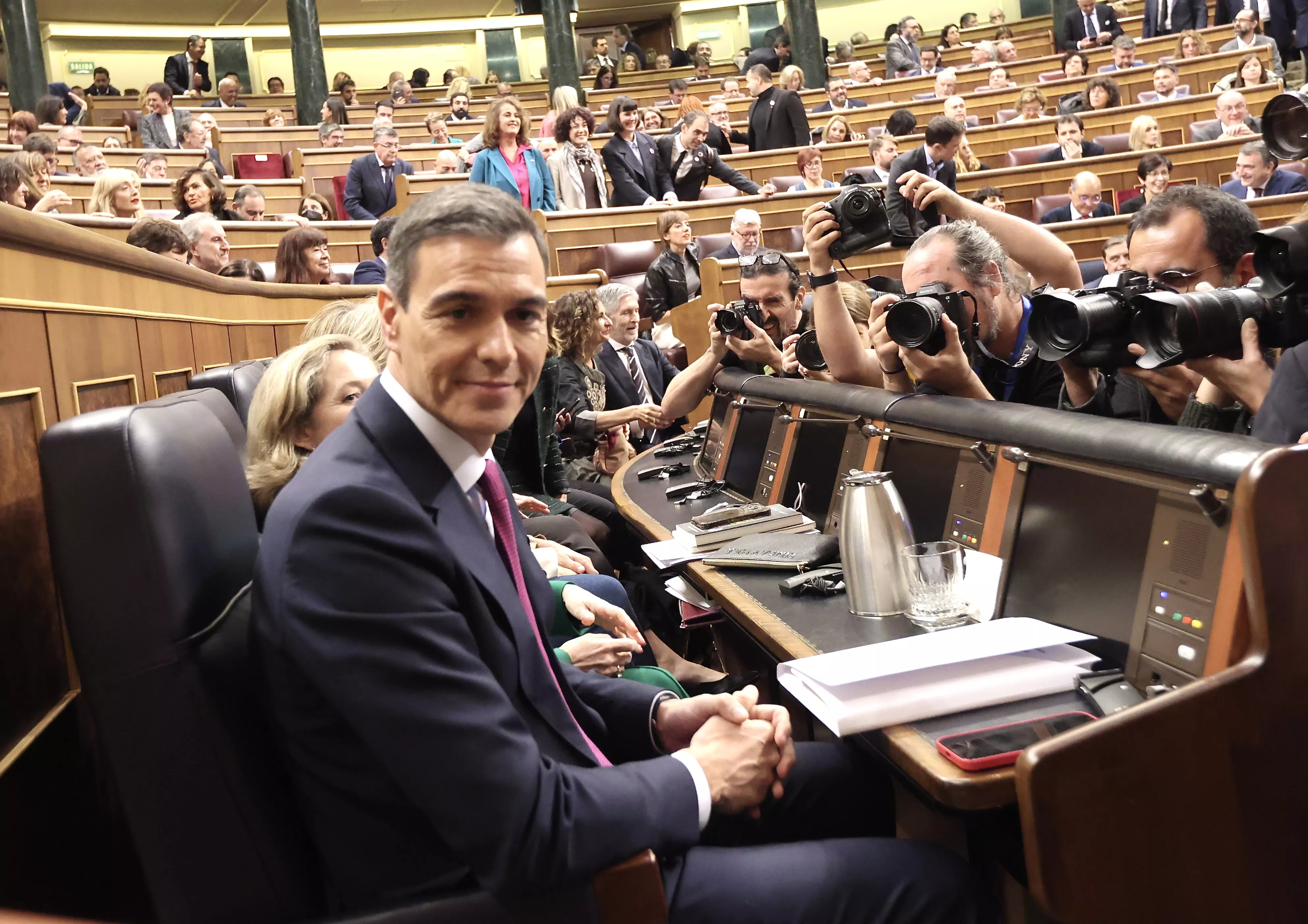 El presidente del Gobierno en funciones, Pedro Sánchez, durante su intervención en el debate de Investidura (7)