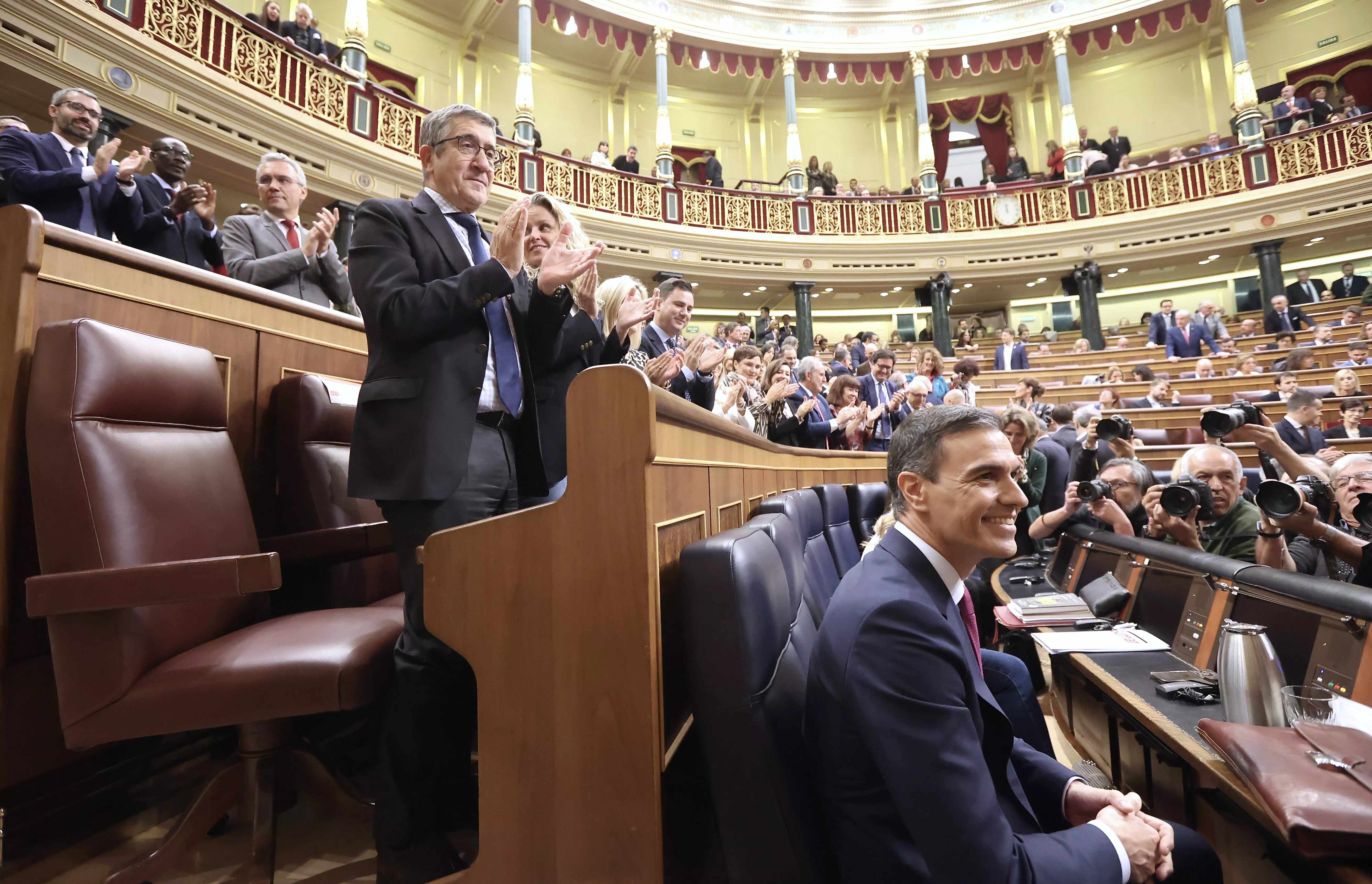 El presidente del Gobierno en funciones, Pedro Sánchez, durante su intervención en el debate de Investidura (10)