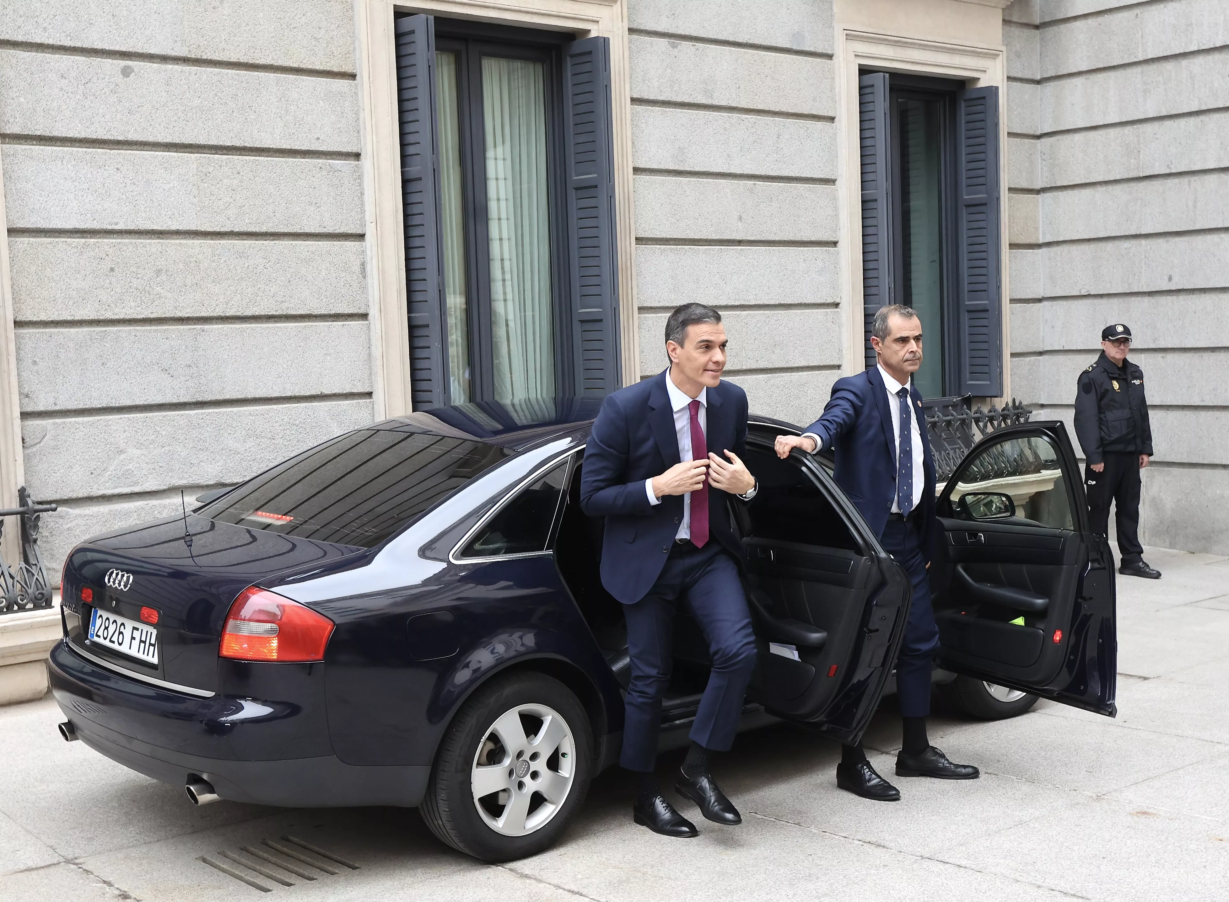 El presidente en funciones Pedro Sánchez a su llegada al debate de Investidura.