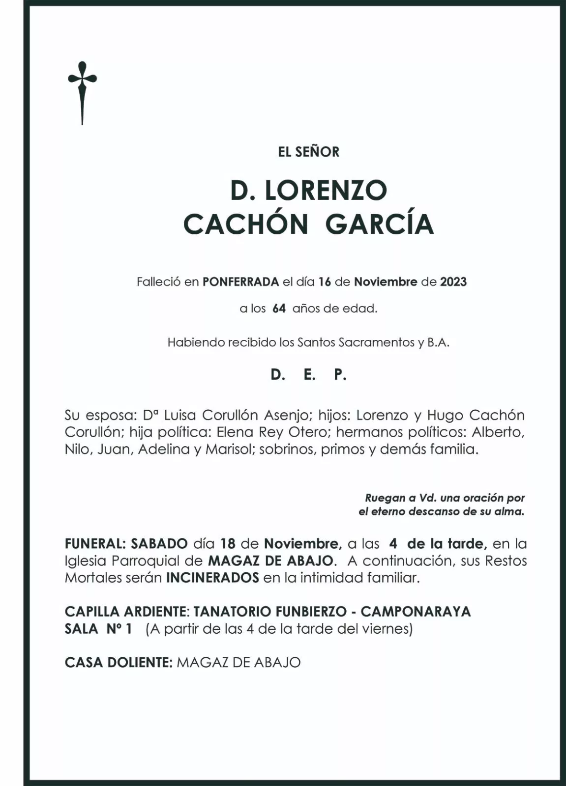 LORENZO CACHON GARCIA 