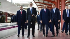 Viaje inaugural de la Variante de Pajares. Salida del tren desde Madrid. Viaje inaugural de la Variante de Pajares. Salida del tren desde Madrid.