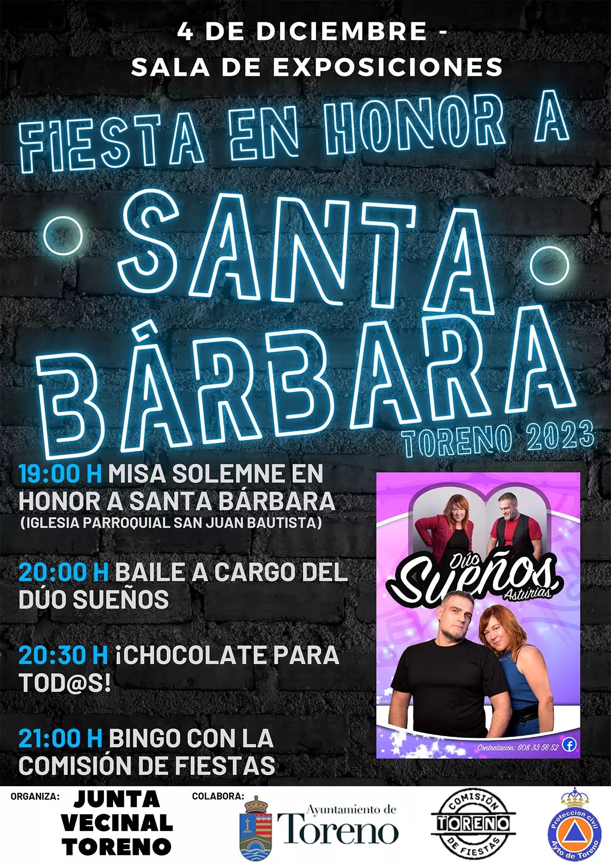 Cartel de Santa Bárbara en Toreno