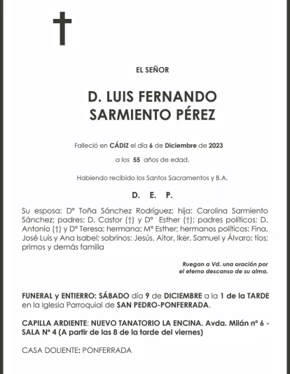 LUIS FERNANDO SARMIENTO PEREZ 