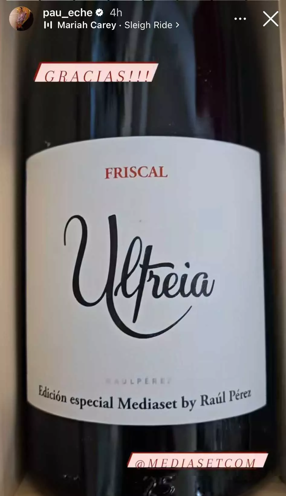 Mediaset elige un vino del Bierzo de Raúl Pérez para su cesta de Navidad.