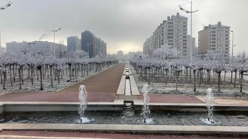 Día de frío y helada en Ponferrada