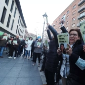 Protesta ante los juzgados por la declaración del principal sospechoso del asesinato de Esther López